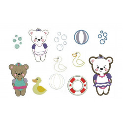 Stickdatei - zARTbesaitet - Schwimmbärin